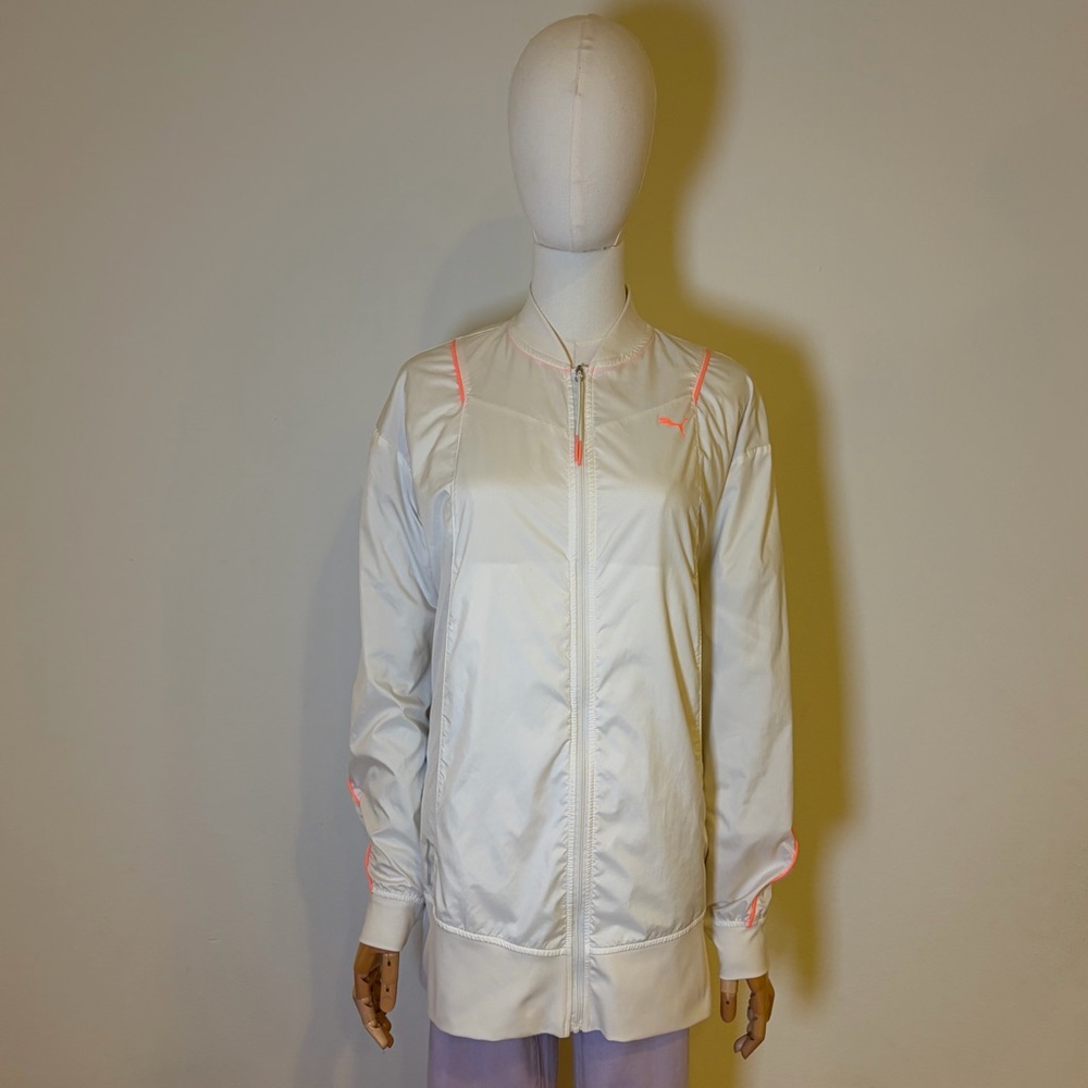 Puma Women's White Longline Full-Zip Windbreaker Jacket - Size XS